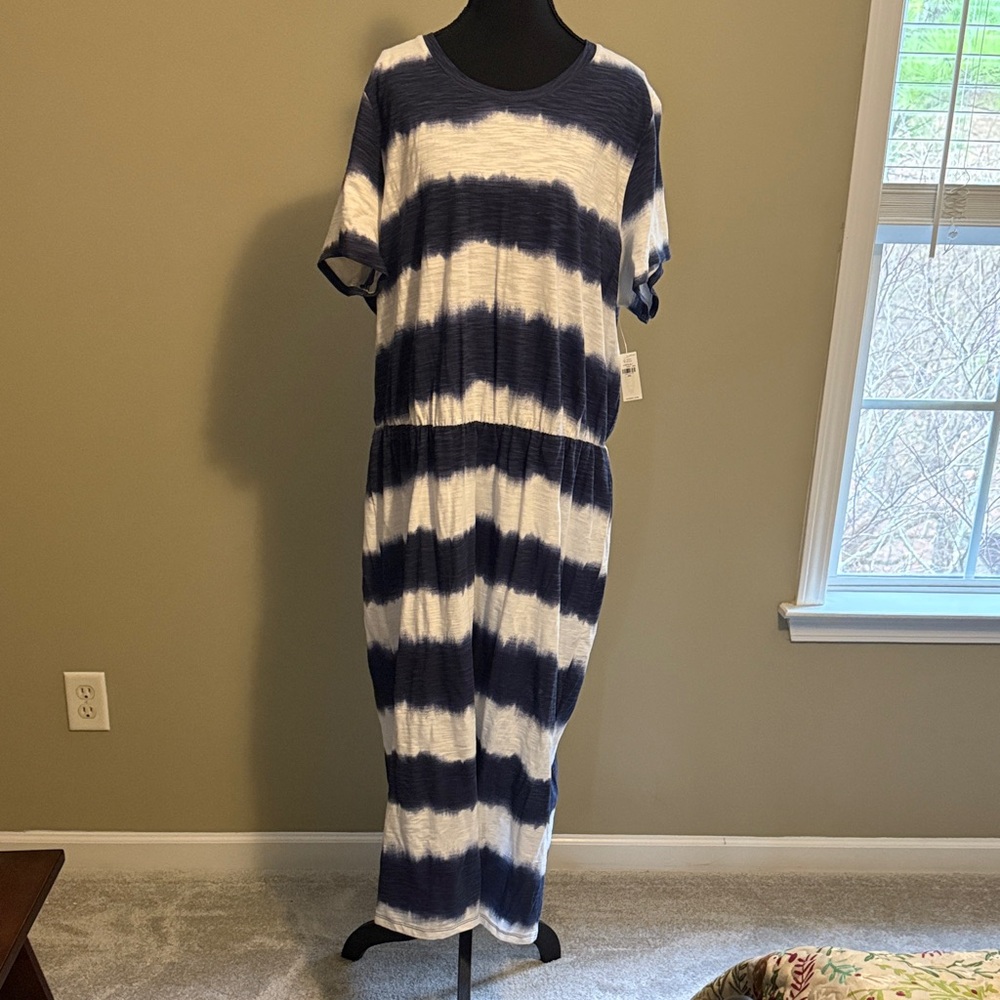 Striped Blue and White Dress